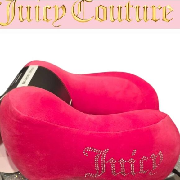 Juicy Couture Home Rhinestone Logo Eronomic Design Memory Foam Travel Pillow - Picture 1 of 7